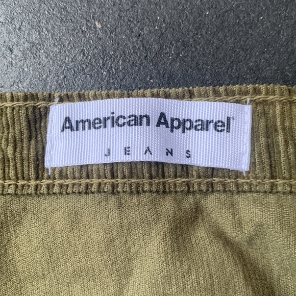 army green corduroy high wasted skirt - Picture 3 of 5